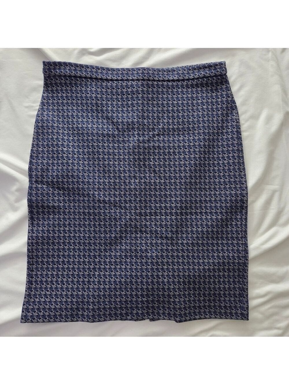 Banana Republic Blue Houndstooth Pencil Skirt 10 Petite